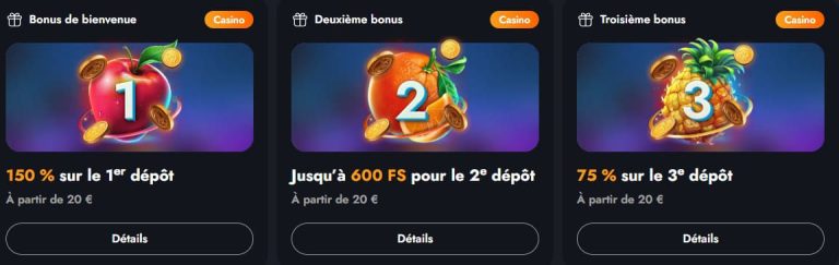 Martin Casino bonus bienvenue
