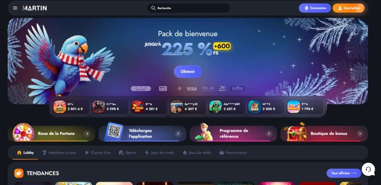 Martin Casino page accueil